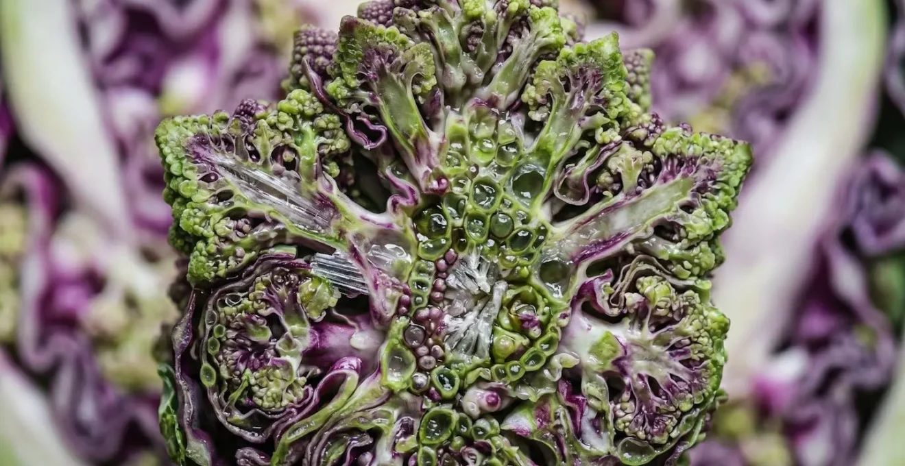 Macro close-up photograph illustrating the concept of molecular structures and immune system reset through extreme dietary restriction
