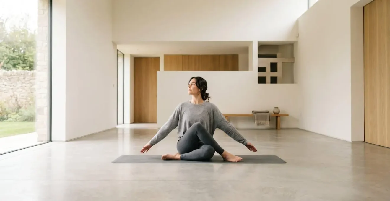 Person engaging in gentle therapeutic movement exercise breaking chronic pain cycle
