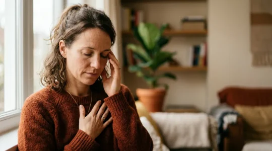 Close-up portrait of a person in natural contemplation showing emotional depth and constitutional sensitivity