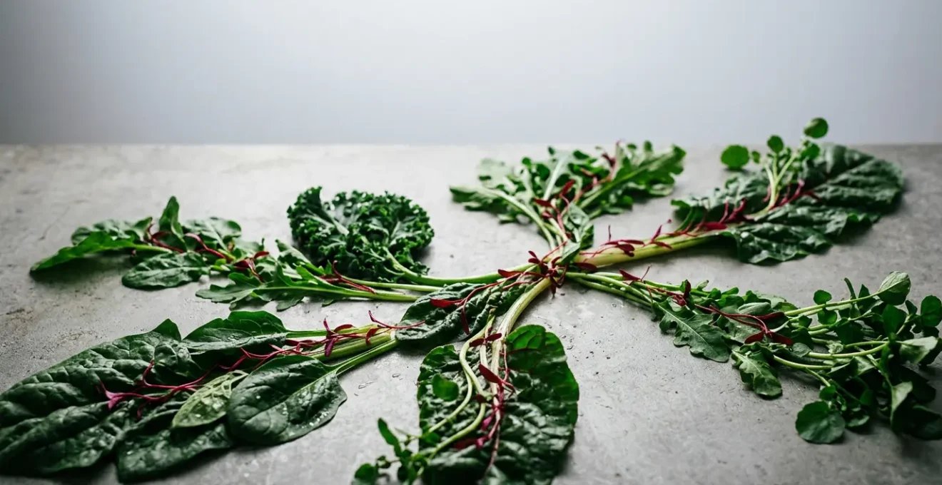 Vibrant dark leafy greens showcasing the essence of nitric oxide production for cardiovascular health