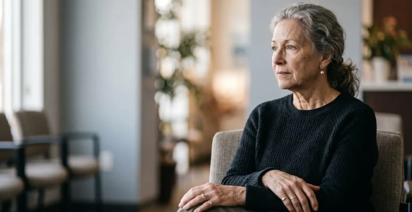 Senior adult being assessed for cognitive function during medical consultation