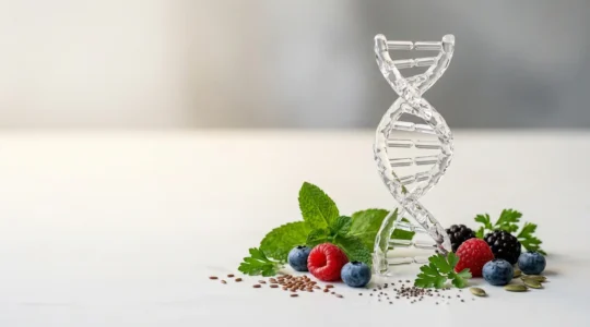 Conceptual representation of genetic risk and preventive lifestyle choices in Alzheimer's disease