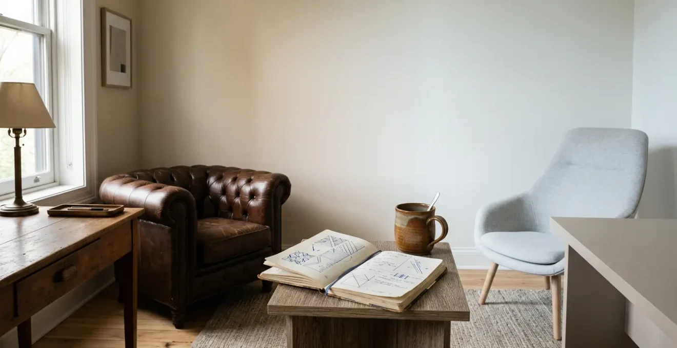 A visual metaphor contrasting evidence-based psychiatric treatment with traditional analytical methods in a clinical mental health setting