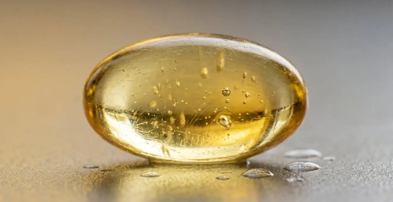 Close-up macro view of omega-3 index blood test concept showing health measurement symbolism