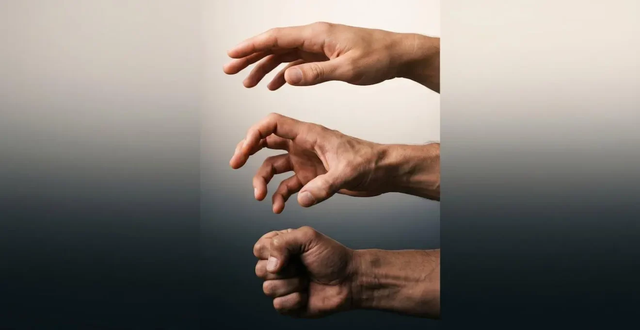 Visual representation of the three polyvagal nervous system states through body-focused imagery