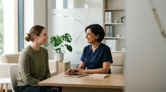 Professional healthcare consultation focused on preventive screening and early detection for young men