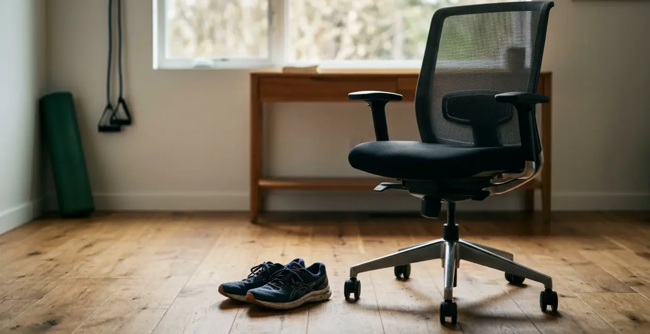 Professional health and wellness concept showing the impact of prolonged sitting on glute activation and movement recovery