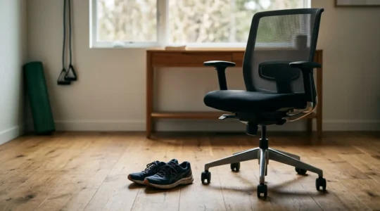 Professional health and wellness concept showing the impact of prolonged sitting on glute activation and movement recovery