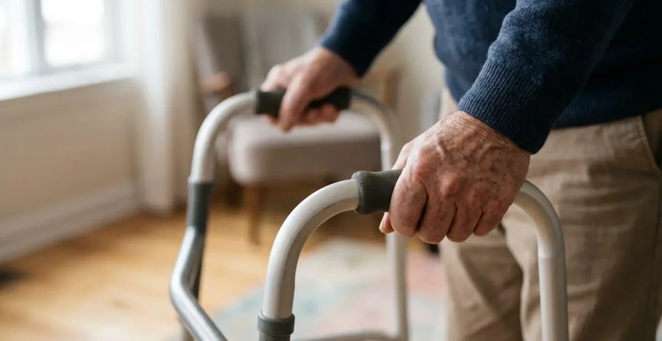 Person experiencing a small victory during physical therapy rehabilitation demonstrating incremental progress